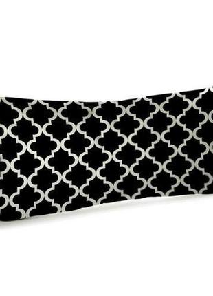 Подушка для дивана бархатная орнамент на черном фоне 50x24 см ...
