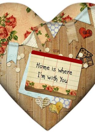 Подушка сердце home is where i`m with you 37x37 см (4ps_15l091)