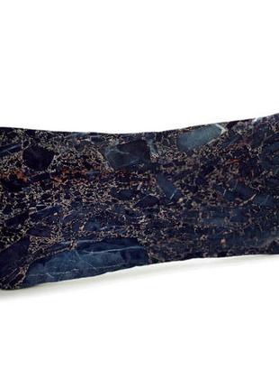 Подушка для дивана бархатная синий мрамор 50x24 см (52bp_org009)