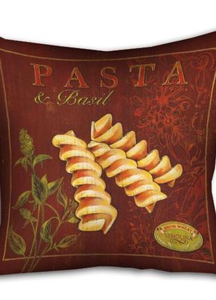 Подушка габардинова з принтом pasta & basil 40x40 (4p_pw016)
