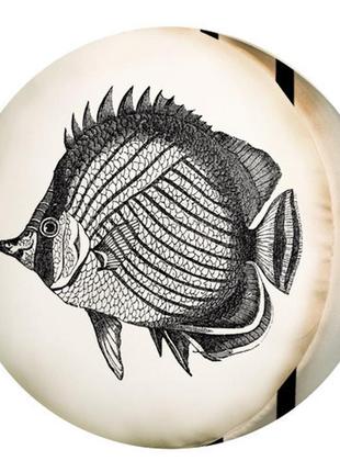 Подушка пуфик круглая fish 35 см (pp_sea005)
