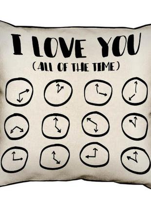 Подушка с мешковины i love you all of the time 45x45 см (45phb...