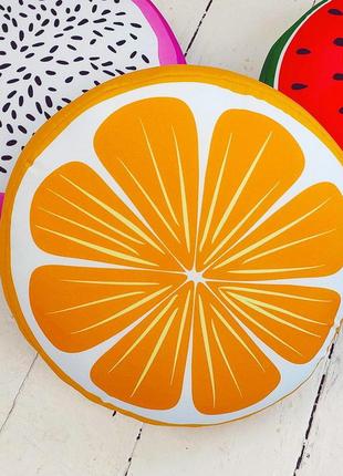 Подушка пуфик круглая апельсин 35 см (pp_flora010)