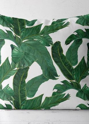Подушка габардиновая c принтом тропические листья 40x40 (4p_ca...