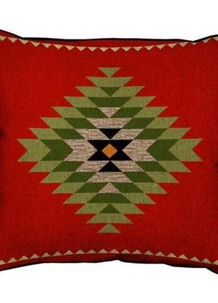 Подушка с мешковины красный навахо орнамент 45x45 см (45phb_fo...