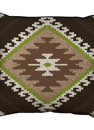 Подушка с мешковины коричневый навахо орнамент 45x45 см (45phb...
