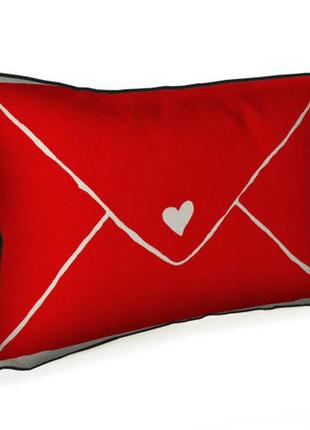 Подушка интерьерная из мешковины красный конверт 45x32 см (43p...