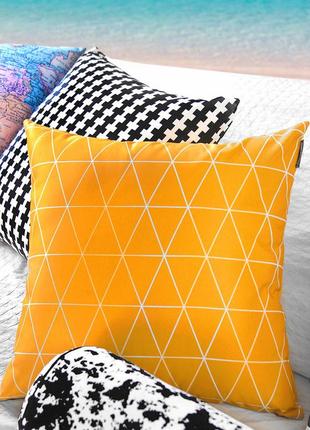 Подушка декоративная soft желтые треугольники 45х45 см (45pst_...