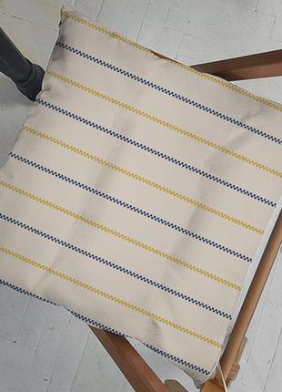 Подушка на стул с завязками синий и желтый зигзаг 40x40x4 см (...