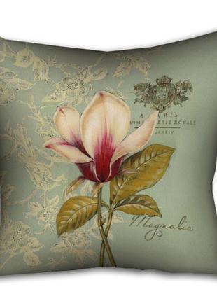 Подушка габардинова з принтом magnolia 40x40 (4p_pw015)