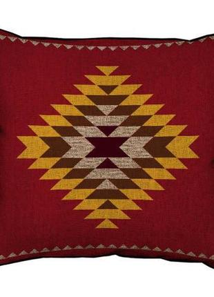 Подушка с мешковины желто-коричневый навахо орнамент 45x45 см ...
