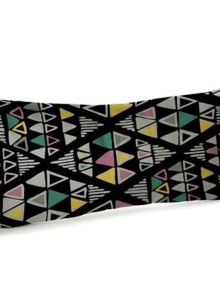 Подушка для дивана бархатная разноцветные треугольники 50x24 с...