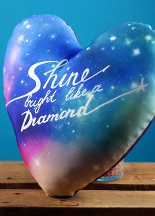 Подушка сердце shine bright like a diamond 37x37 см (4ps_wol006)