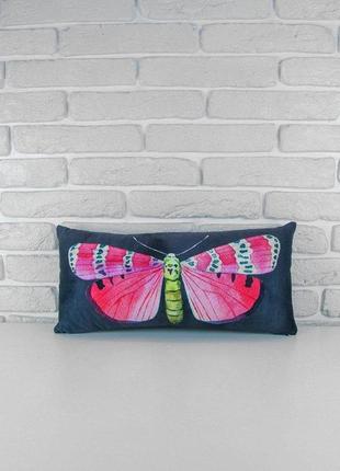 Подушка для дивана бархатная бабочка 50x24 см (52bp_aw004)
