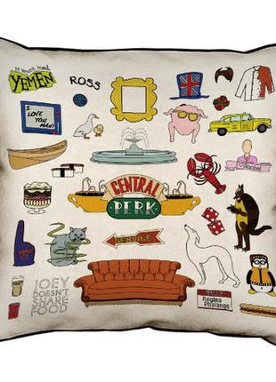 Подушка с мешковины central perk friends 45x45 см (45phb_joy006)