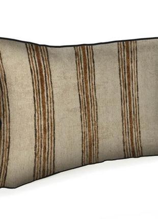 Подушка интерьерная из мешковины коричневые полосы 45x32 см