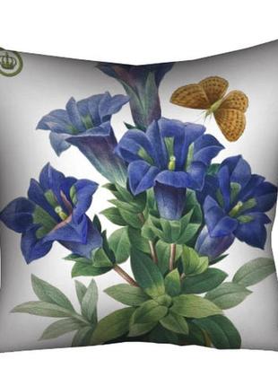 Подушка габардиновая c принтом фиолетовые цветы с бабочкой 40x...