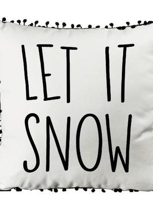 Подушка из мешковины с помпонами let it snow 45x45 см (45phbp_...