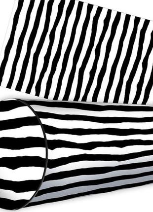 Подушка валик черно-белые полосы 42x18 см (pv_sea001)