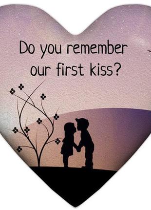 Подушка сердце xxl do you remember our first kiss? 57x57 см (6...