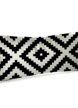 Подушка для дивана бархатная чёрно-белый геометрический ромб 5...