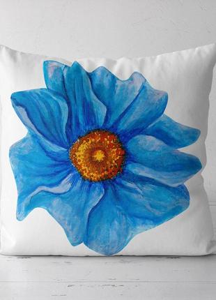 Подушка декоративная soft яркий голубой цветок 45x45 см (45pst...