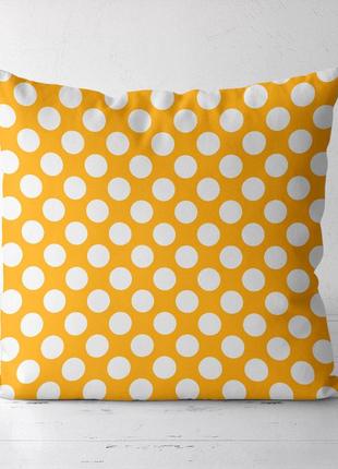 Подушка декоративная soft горошек на желтом фоне 45x45 см (45p...