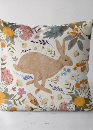 Подушка декоративная soft зайчик на поляне цветов 45x45 см (45...