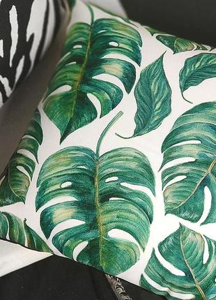Подушка габардиновая c принтом тропические листья 50x50 (5p_ex...
