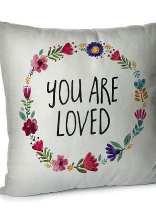 Подушка диванная с бархата you are loved 45x45 см (45bp_aw014)