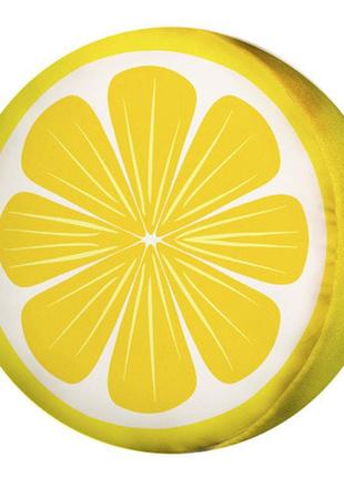 Подушка пуфик круглая лимон 35 см (pp_flora015)