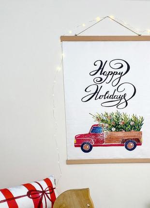 Постер тканевый на стену happy holidays 60х93 см (tpsr_23ny003)