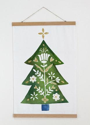 Постер тканевый на стену цветочная елка 60х93 см (tpsr_23ng007)