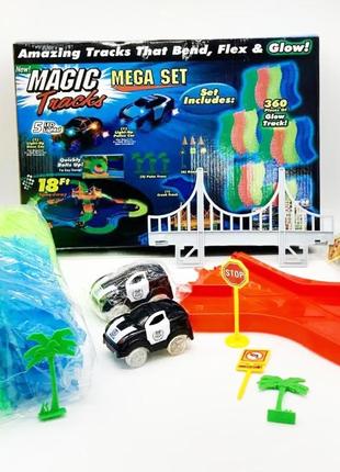 Конструктор magic tracks 360 деталей mega set полицейкие машины