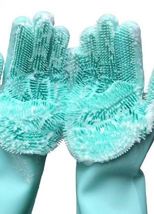 Силиконовые перчатки magic silicone gloves для уборки чистки м...