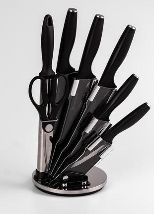 Набір кухонних ножів із вуглецевим покриттям 7 предметів, чорний