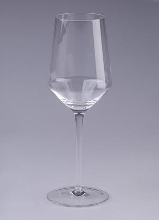 Келих для вина високий на ніжці прозорий зі скла набір 6 шт.