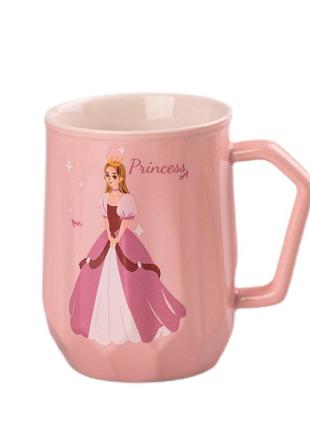 Чашка керамічна 450 мл діснеївська принцеса рожевий