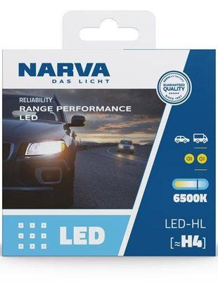 Светодиодные лед лампы NARVA LED цоколь H4 P43t, свет 6500К, 1...