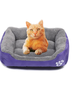 Лежанка для котов теплая мягкая лежак для животных спальное место