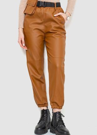 Штаны женские из экокожи, цвет коричневый, размер L, 186R5205