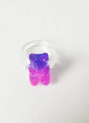 Кольцо с мишкой детское 4,5 см разноцветный