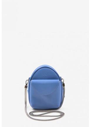 Кожаная женская мини-сумка Kroha голубой краст
