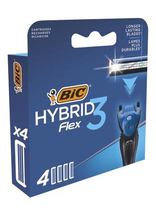 Змінні картриджі для гоління (леза) чоловічі bic flex hybrid 3...