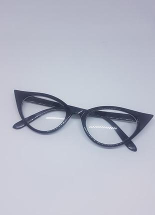 Женские имиджевые очки нулевки кошачий глаз / лисички