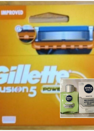 Набір касети Gillette Fusion 5 + бальзам після гоління Nivea Men