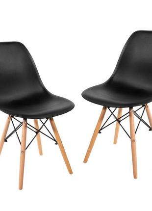 Крісло для кухні на ніжках Bonro В-173 FULL KD чорне (2 шт)