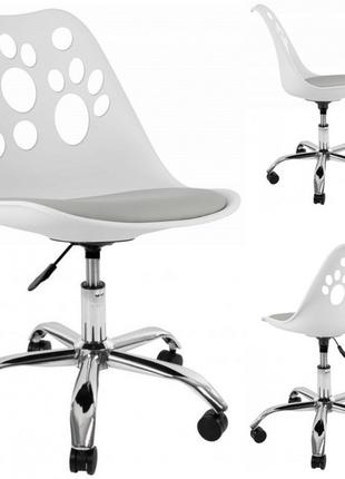 Крісло офісне, комп'ютерне Bonro B-881 біле з сірим сидінням