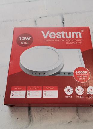 Накладной LED светильник Vestum 12W 6000K 220V