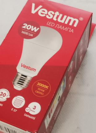 Світлодіодна лампа Vestum 20W 3000K E27